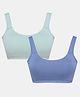SillySally Pack Of 2 Sleeveless Solid Padded Bras - Blue & Green