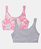 SillySally Pack Of 2 Sleeveless Solid & Abstract Printed Non Padded & Non Wired Bras - Grey