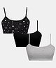 SillySally Pack Of 3 Stars Printed & Solid Non Padded & Non Wired Bras - Black & Grey