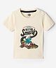 The Souled Store Cotton Half Sleeves Disney Featuring The Smurfs Printed Tee - Off White