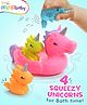 Intellibaby Bath N' Squeeze Unicorn | Colourful Silicone Baby Bath Squeaky Toy, Sensory Development | Non-Toxic & Safe Floating Water Toys | Ideal for Gifting | BIS Certified