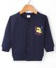 Kookie Kids Full Raglan Sleeves Front Open Sweatjacket with Dino Print - Navy Blue