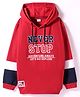 Kookie Kids Knit Full Sleeves Hooded Sweatshirt with Text Print - Red
