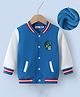 Kookie Kids Full Sleeves Bomber Jacket with Dino Patch Detailing - Blue