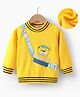 Kookie Kids Full Sleeves Winter T-Shirt With Bear Print - Yellow