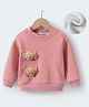 Kookie Kids Full Sleeves Winter T-Shirt With Teddy Applique - Pink