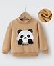Kookie Kids Full Sleeves Winter T-Shirt With Panda Print - Khaki