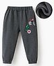 Kookie Kids Full Length Lounge Pants with Vehicle Embroidery  - Grey