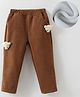 Kookie Kids Full Length Lounge Pants with Bear Applique - Brown