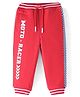 Babyhug Terry Knit Full Length Track Pant Text Print - Red