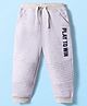 Babyhug Terry Knit Full Length Lounge Pants with Text Print - Grey