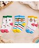 Footprints Organic Cotton Pack Of 3 Bunny & Floral Printed Anti Skid Socks - Multi Colour