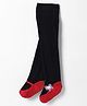 Mustang Cotton Knit Footed Tights with Ballerina Design - Black