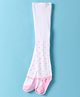 Mustang Cotton Knit  Footed Tights with Polka Dots Design - Pink