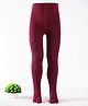Mustang Cotton Knit Footed Tights with Cable Knit Design - Maroon