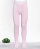 Mustang Cotton Knit Full Length Solid Color Tights - Light Pink