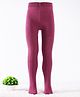 Mustang Cotton Knit Footed Tights with Cable Knit Design - Maroon