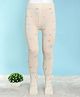 Mustang Cotton Knit Full Length Tight With Floral Print - Offwhite