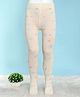 Mustang Cotton Knit Full Length Tight With Floral Print - Offwhite
