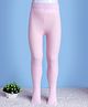 Mustang Cotton Knit Footed Tights with Cable Design - Pink