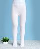 Mustang Cotton Knit Footed Tights with Cable Design - White