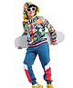 Ollington St. 100% Cotton Knit Full Sleeves Hooded Sweatshirt & Joggers Set Text Print -Red Yellow & Blue