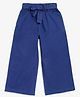Campana 100% Cotton Solid Culottes Trousers with Belt - Striking Blue