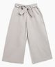 Campana 100% Cotton Solid Culottes Trousers with Belt - Light Grey