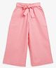 Campana 100% Cotton Solid Culottes Trousers with Belt - Pink