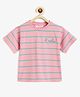 Campana 100% Cotton Half Sleeves Striped T-Shirt - Pink & Green