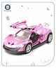 Aditi Toys Premium Metal Die-Cast Sports Racer Car, Metal Car with Realistic Engine Sound, LED Lights, Open & Close Doors, Pull Back Car Zinc Alloy for Kids Above 3 Years, BIS Approved (Pink)