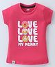 Pink Rabbit Sinker Knit Half Sleeves T-Shirt with Text Print - PInk