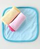 Simply Terry Knit Polka Dots Printed  Wash Clothes Pack of 3 - Pink Lemon &  Blue