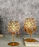CraftVatika Gold Plated Crystal Candle Holder Tea Light Stand Votive