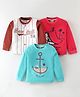 Mini Donuts Sinker Full Sleeves T-Shirts With Teddy Print Pack of 3 - Multicolor