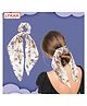 Lykaa Hair Scarf Scrunchies Printed Satin Scrunchies Elastic Hair Ribbon Hair Ties Bow Scrunchies - Pack of 1 (White)