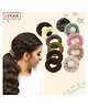 Lykaa Multi designs Cotton Stretchable hair rubber band ponytail holder hair scrunchies - Pack of 11 (Multicolor)