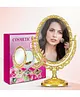 Majestique Cosmetic Mirror, 360° Rotation, Dual-Sided Vintage Design, Tabletop Mirror - 1Pc/Multicolor