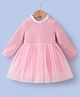 Kookie Kids Full Sleeves Frock with Star Design - Pink