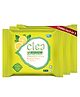 Clea Lemon and Tulsi Cleansing and Makeup Remover Face Wipes - 25 Wipes per Pack (Pack of 3)