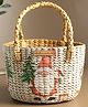 HABEREINDIA Round Fruit Hamper Basket, Seagrass Storage Basket