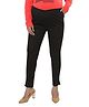 Mama & Bebe Solid Maternity Cigarette Pant With Stretchable Elastic - Black