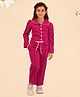 Cutecumber Full Sleeves Floral Detailed Blazer & Pant Set - Fuchsia