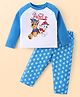 Babyhug Cotton Knit Raglan Sleeves Night Suit With Paw Patrol Graphics - Blue & White