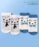 Babyoye Cotton Bamboo Knit Regular Socks with Animal Design Pack Of 2 - White & Grey