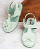Mine Sole Foil Dots Printed & Bow Detailed Sandals - Green