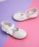 Mine Sole Foil Dots Printed & Bow Detailed Velcro Closure Sandals -White