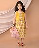 Kinder Kids Sleeveless Floral Printed Dress With Jacket Set - Yellow