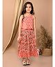 Kinder Kids  Sleeveless Floral Printed Lehenga With Choli - Peach