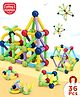 Play Nation Magnetic Sticks Multicolour -36 Pieces | Magnetic Sticks & Balls Building Set | Creative 3D Construction And Play | Enhances Spatial Thinking, STEM Learning | BIS Certified